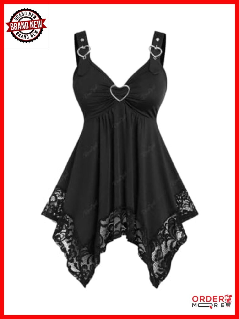 Plus Size Sweetheart Neck Lace Hem Tank Top - Sleeveless Casual Summer